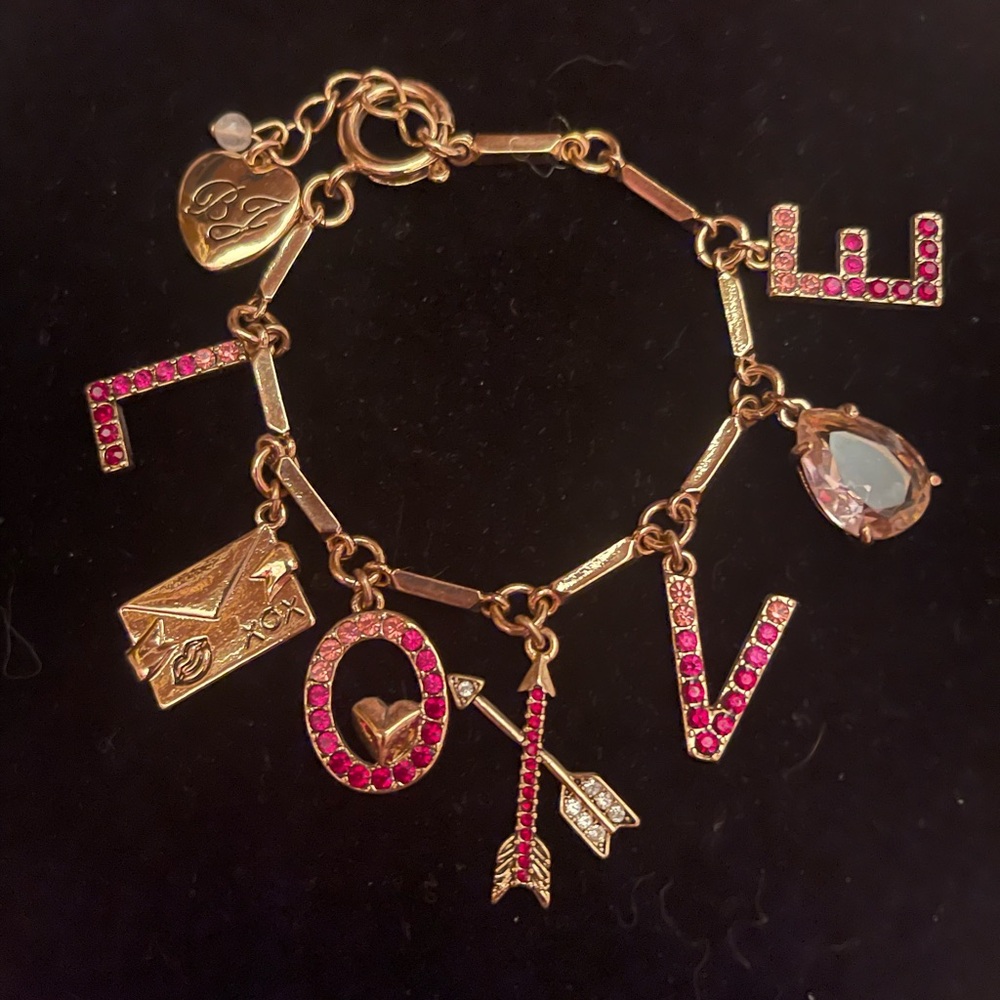 Betsey Johnson Love Charm Bracelet